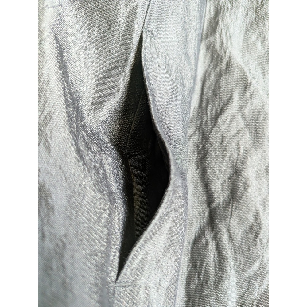 Carlisle Vintage 90s‎ Crinkle Texture Metallic Blazer Jacket Black Gray Size 10 - Picture 7 of 11